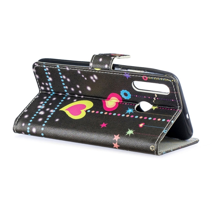 Colorful Heart Pattern Horizontal Flip Leather Case for Huawei Enjoy 9s, with Holder & Card Slots & Wallet