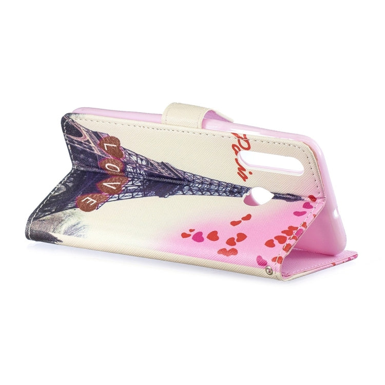 Love Tower Pattern Horizontal Flip Leather Case for Huawei Enjoy 9s, with Holder & Card Slots & Wallet