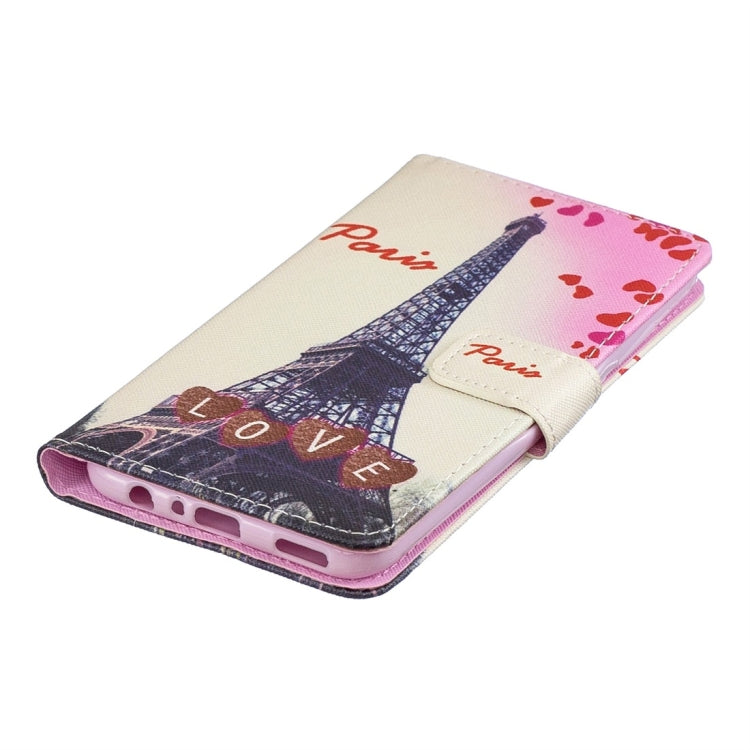 Love Tower Pattern Horizontal Flip Leather Case for Huawei Enjoy 9s, with Holder & Card Slots & Wallet