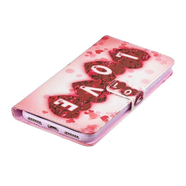 Love Pattern Horizontal Flip Leather Case for Huawei Honor Play 8A, with Holder & Card Slots & Wallet