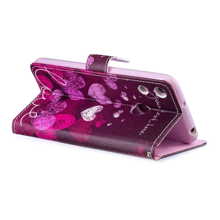 Letter Heart Pattern Horizontal Flip Leather Case for Huawei Honor Play 8A, with Holder & Card Slots & Wallet