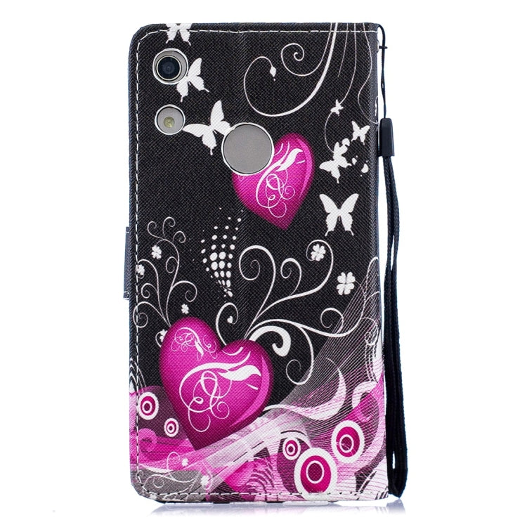Little Peach Heart Pattern Horizontal Flip Leather Case for Huawei Honor Play 8A, with Holder & Card Slots & Wallet