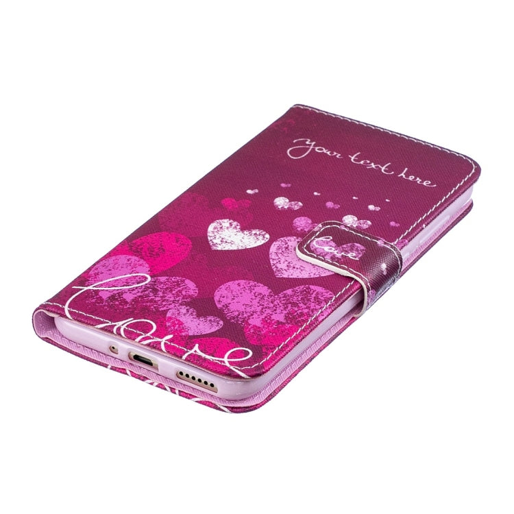 Letter Heart Pattern Horizontal Flip Leather Case for Huawei Honor 8C, with Holder & Card Slots & Wallet