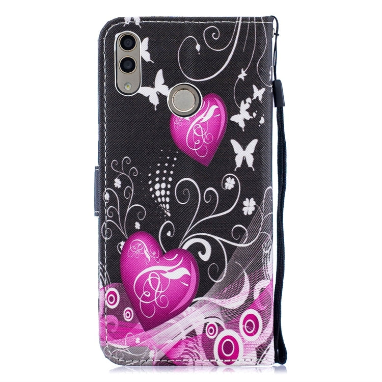 Little Peach Heart Pattern Horizontal Flip Leather Case for Huawei Honor 8C, with Holder & Card Slots & Wallet