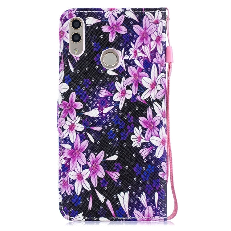 Lily Pattern Horizontal Flip Leather Case for Huawei Honor 8C, with Holder & Card Slots & Wallet