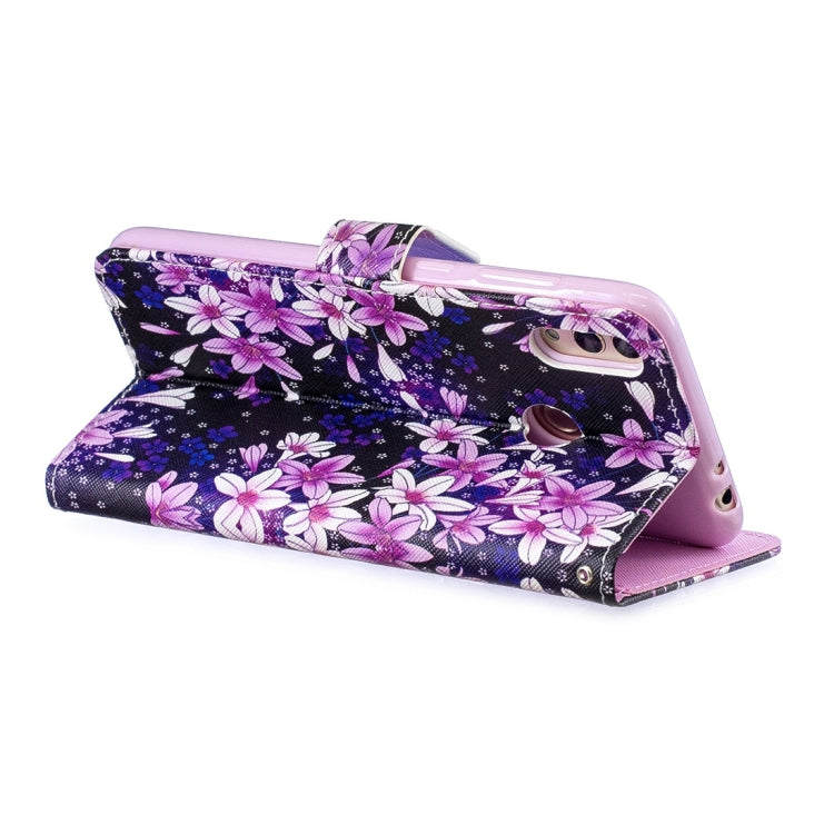 Lily Pattern Horizontal Flip Leather Case for Huawei Honor 8C, with Holder & Card Slots & Wallet