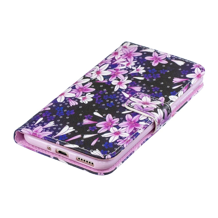 Lily Pattern Horizontal Flip Leather Case for Huawei Honor 8C, with Holder & Card Slots & Wallet