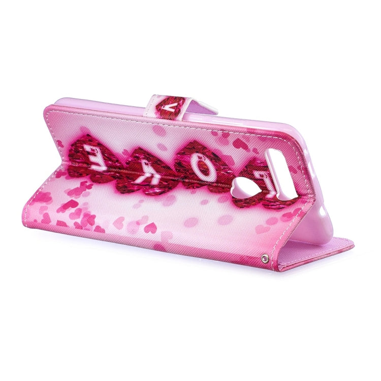 Love Pattern Horizontal Flip Leather Case for Huawei Honor View 20, with Holder & Card Slots & Wallet