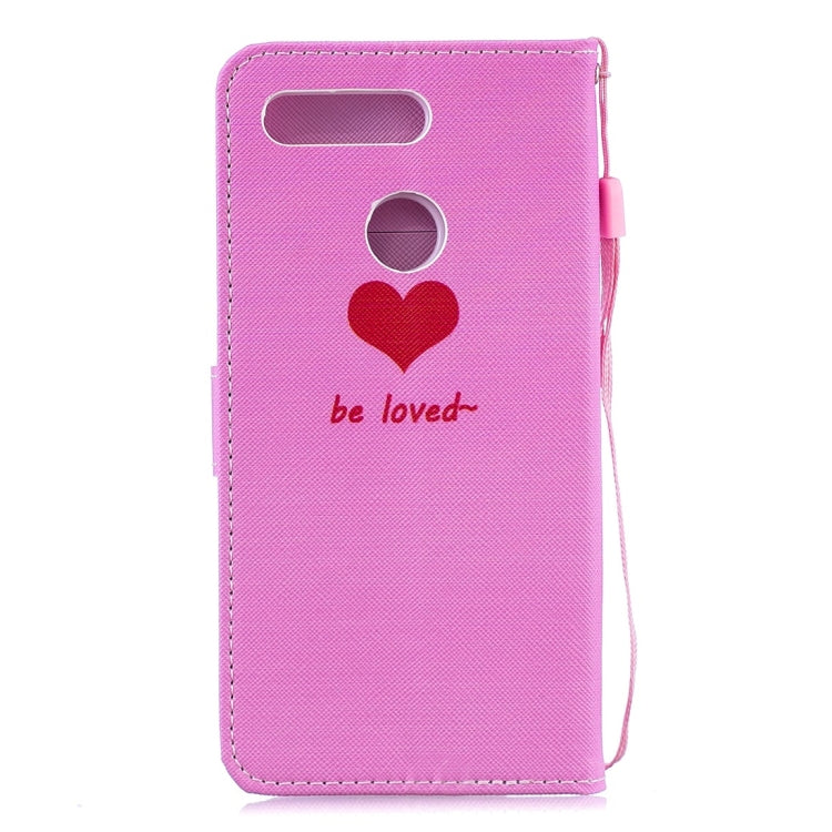 Heart Pattern Horizontal Flip Leather Case for Huawei Honor View 20, with Holder & Card Slots & Wallet