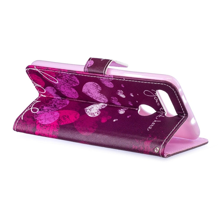 Letter Heart Pattern Horizontal Flip Leather Case for Huawei Honor View 20, with Holder & Card Slots & Wallet