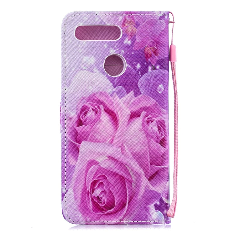 Rose Pattern Horizontal Flip Leather Case for Huawei Honor View 20, with Holder & Card Slots & Wallet