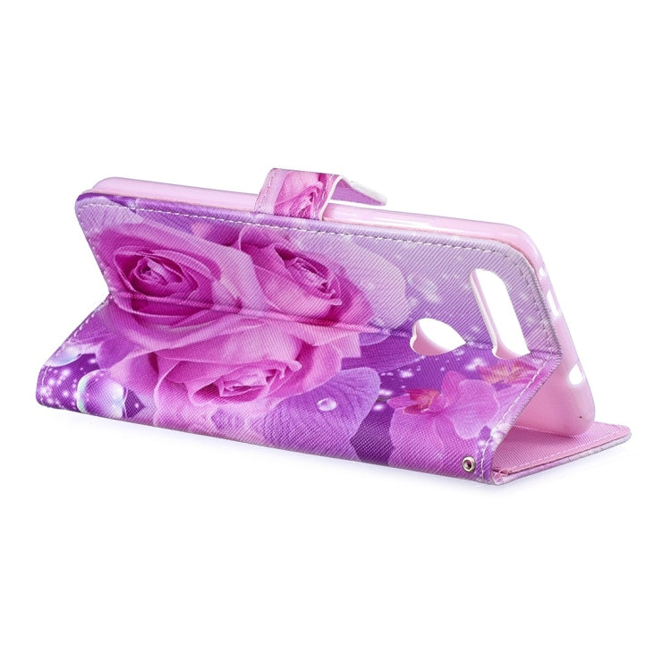 Rose Pattern Horizontal Flip Leather Case for Huawei Honor View 20, with Holder & Card Slots & Wallet