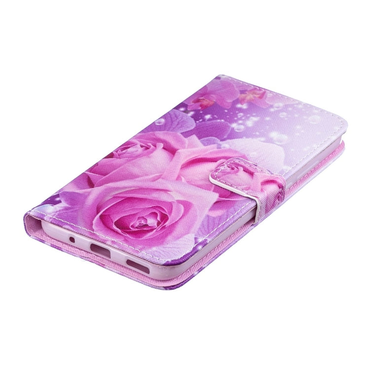 Rose Pattern Horizontal Flip Leather Case for Huawei Honor View 20, with Holder & Card Slots & Wallet