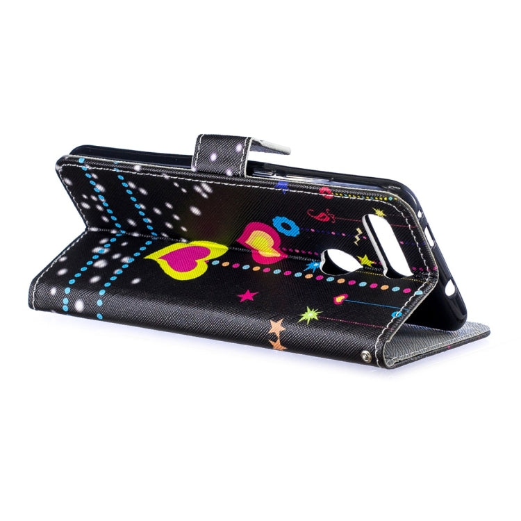 Colorful Heart Pattern Horizontal Flip Leather Case for Huawei Honor View 20, with Holder & Card Slots & Wallet