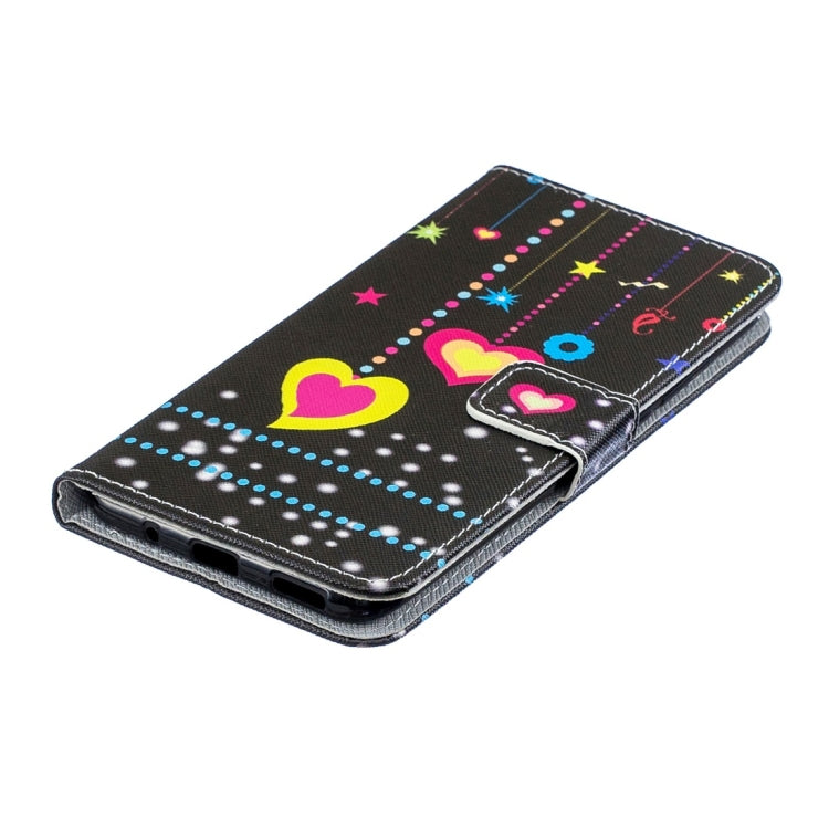 Colorful Heart Pattern Horizontal Flip Leather Case for Huawei Honor View 20, with Holder & Card Slots & Wallet