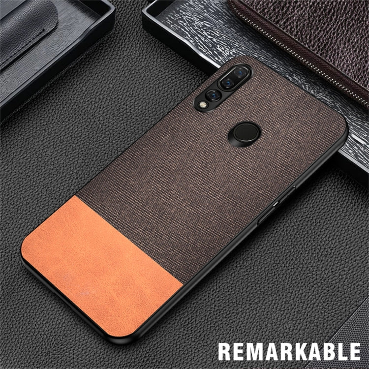 Shockproof Splicing PU + Cloth Protective Case for Huawei Y9 (2019)