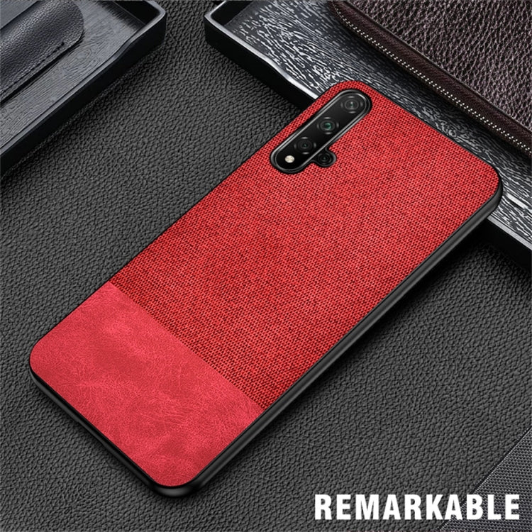 Shockproof Splicing PU + Cloth Protective Case for Huawei Honor View 20