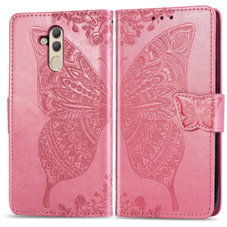 Butterfly Love Flowers Embossing Horizontal Flip Leather Case for Huawei Mate 20 Lite, with Holder & Card Slots & Wallet