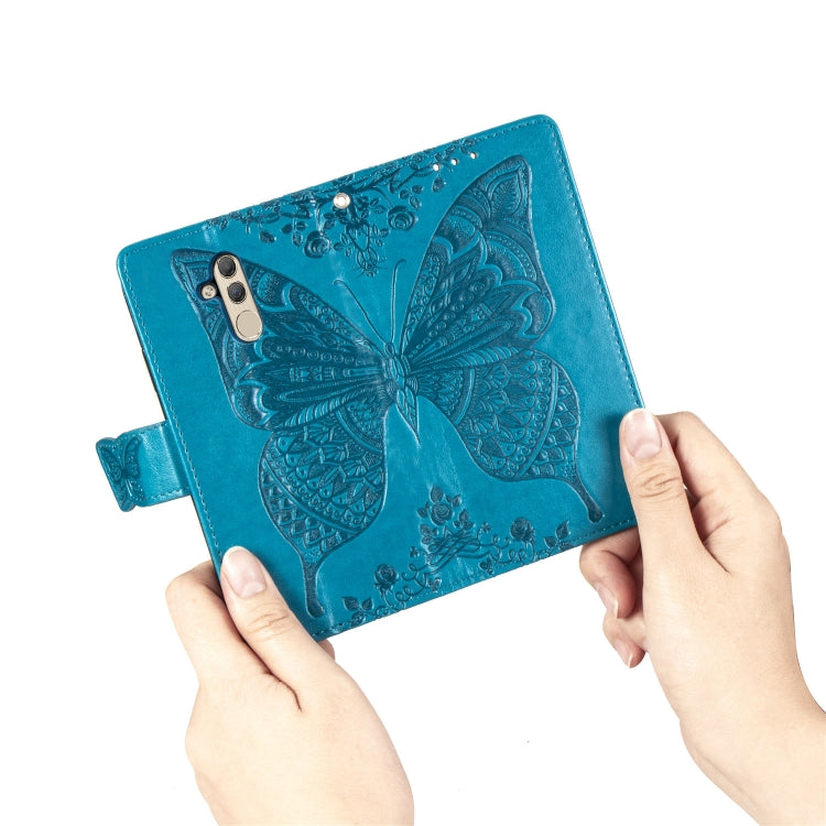 Butterfly Love Flowers Embossing Horizontal Flip Leather Case for Huawei Mate 20 Lite, with Holder & Card Slots & Wallet