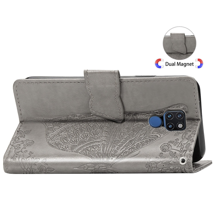 Butterfly Love Flowers Embossing Horizontal Flip Leather Case for Huawei Mate 20, with Holder & Card Slots & Wallet & Lanyard