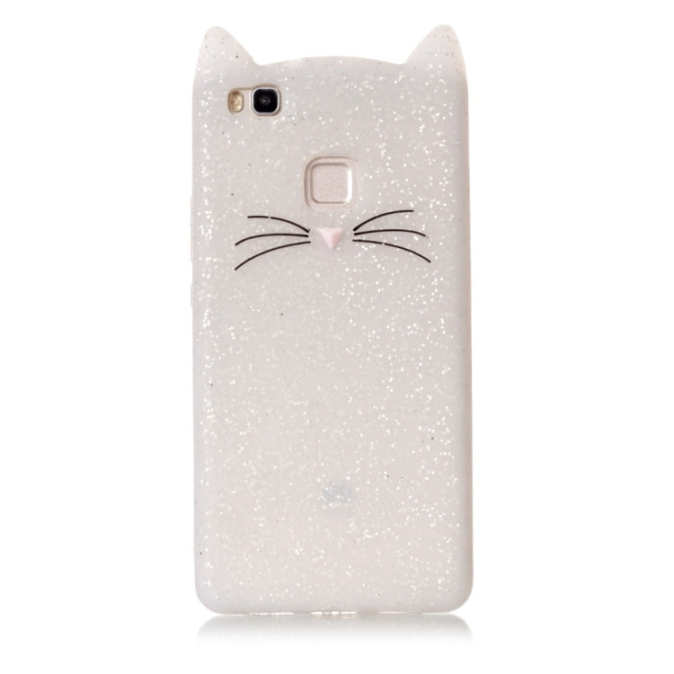 For Huawei P9 Lite Silicone Cat Whiskers Pattern Protective Back Cover Case