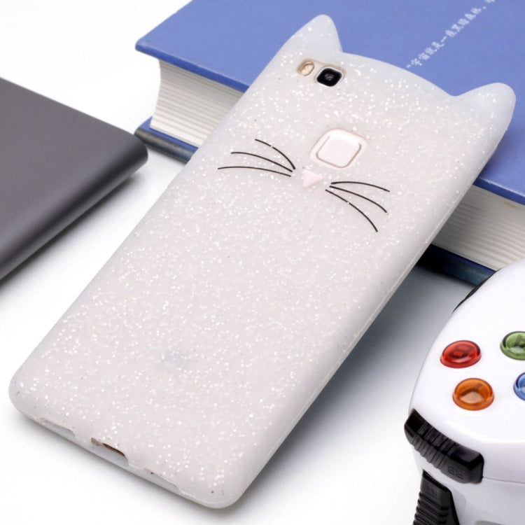For Huawei P9 Lite Silicone Cat Whiskers Pattern Protective Back Cover Case