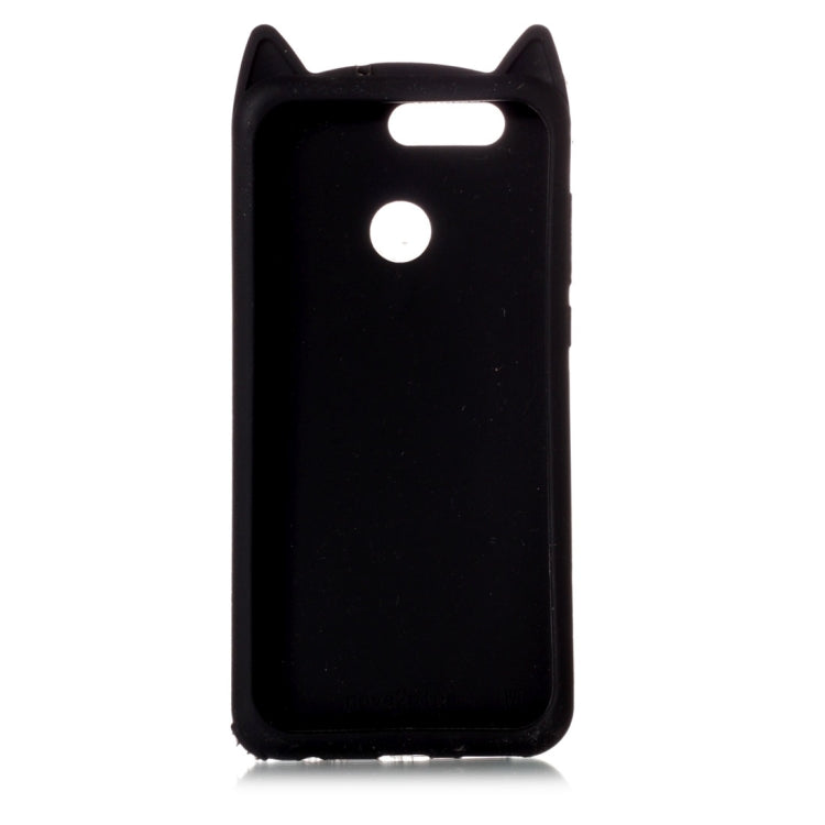 For Huawei nova 2 Plus Silicone Cat Whiskers Pattern Protective Back Cover Case