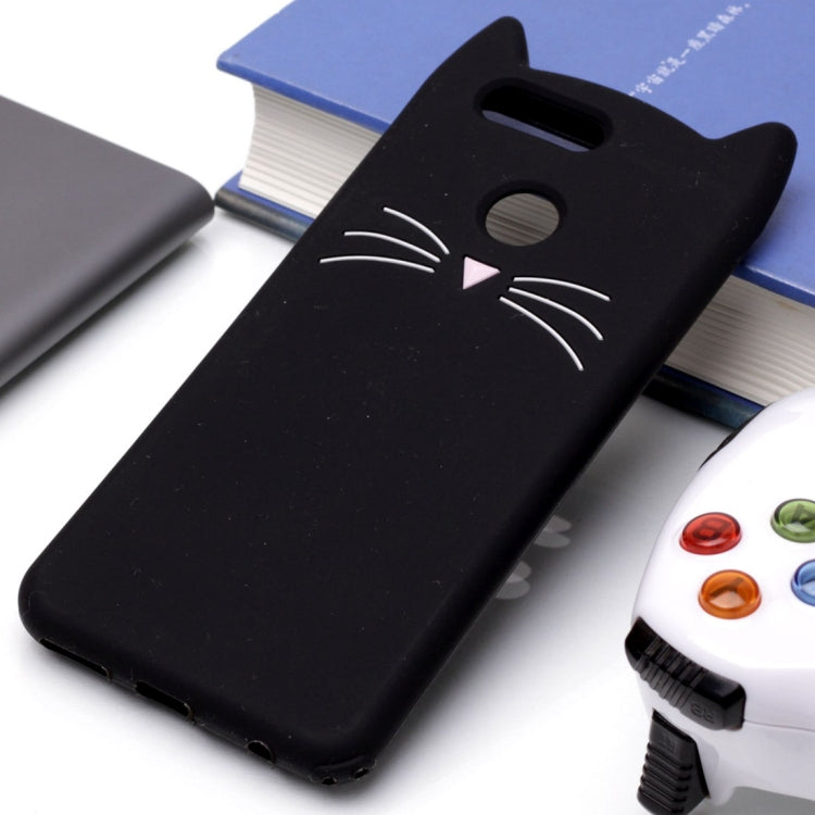 For Huawei nova 2 Plus Silicone Cat Whiskers Pattern Protective Back Cover Case
