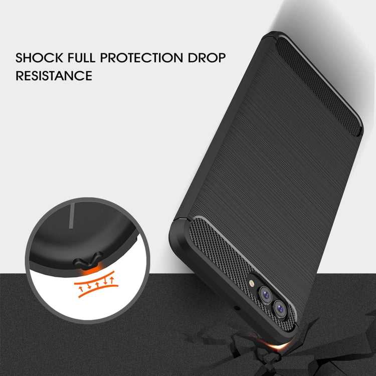 For Huawei nova 2s Brushed Texture Carbon Fiber Shockproof TPU Rugged Armor Protective Case