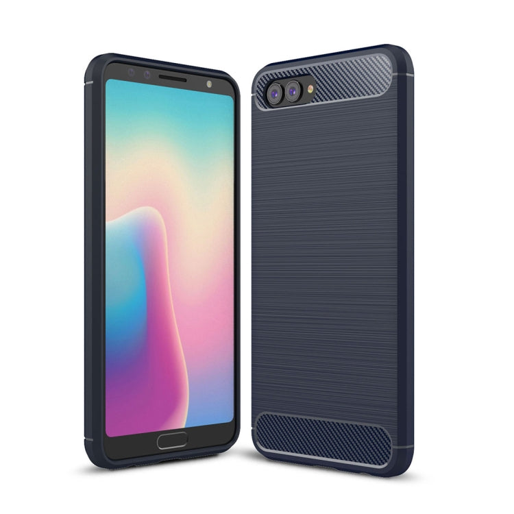 For Huawei nova 2s Brushed Texture Carbon Fiber Shockproof TPU Rugged Armor Protective Case