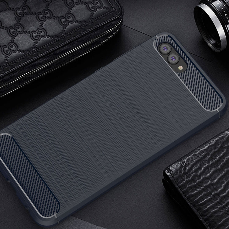 For Huawei nova 2s Brushed Texture Carbon Fiber Shockproof TPU Rugged Armor Protective Case