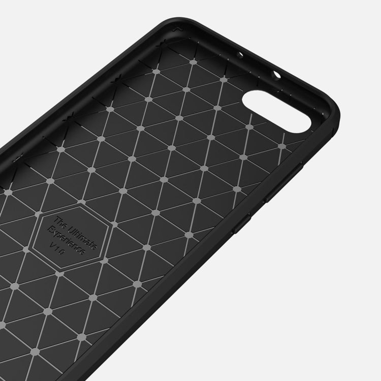 For Huawei Honor View 10 Brushed Texture Carbon Fiber Shockproof TPU Rugged Armor Protective Case