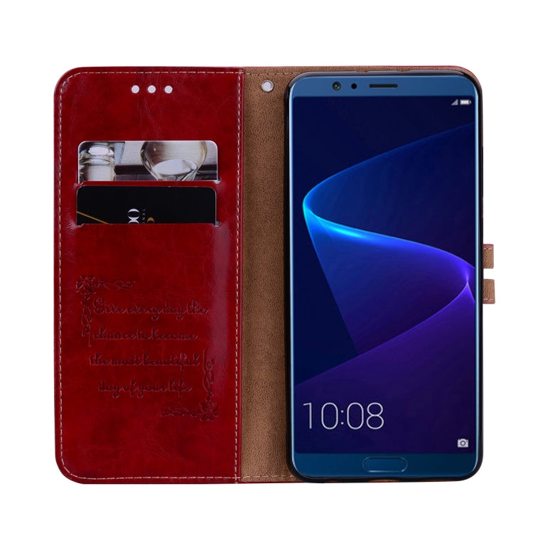 Business Style Oil Wax Texture Horizontal Flip Leather Case for Huawei Honor 10, with Holder & Card Slots & Wallet