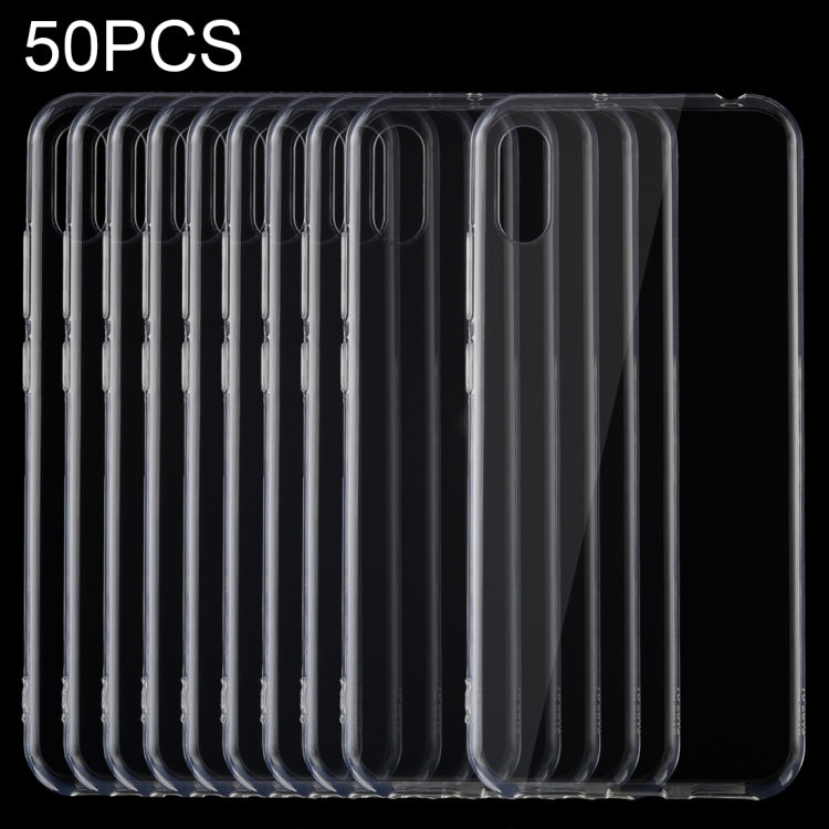 50 PCS 0.75mm Ultrathin Transparent TPU Soft Protective Case for Huawei Y6 Pro 2019