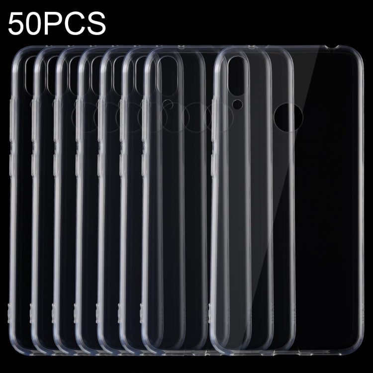 50 PCS 0.75mm Ultrathin Transparent TPU Soft Protective Case for Huawei Y7 2019