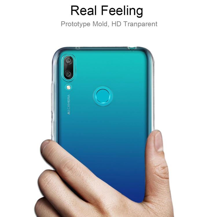 50 PCS 0.75mm Ultrathin Transparent TPU Soft Protective Case for Huawei Y7 2019