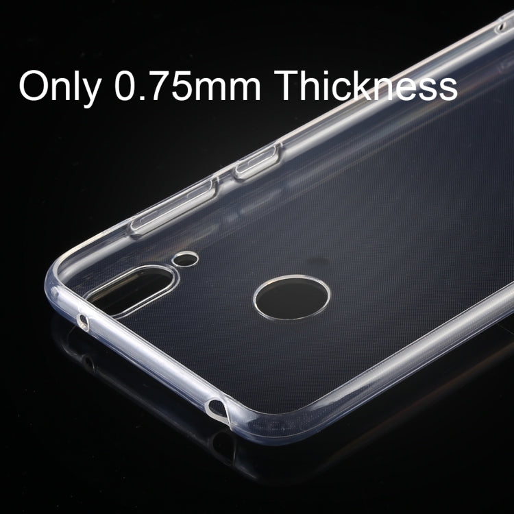 50 PCS 0.75mm Ultrathin Transparent TPU Soft Protective Case for Huawei Y7 2019