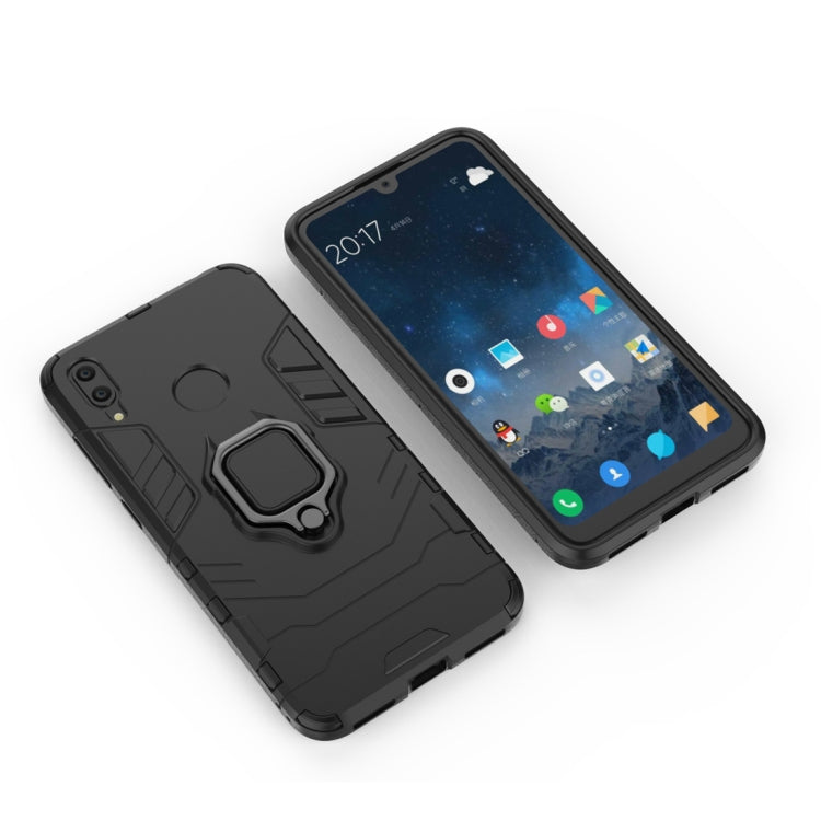 Shockproof PC + TPU Case with Magnetic Ring Holder for Huawei Y7 (2019)