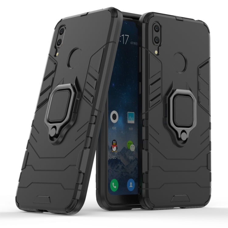 Shockproof PC + TPU Case with Magnetic Ring Holder for Huawei Y7 (2019)