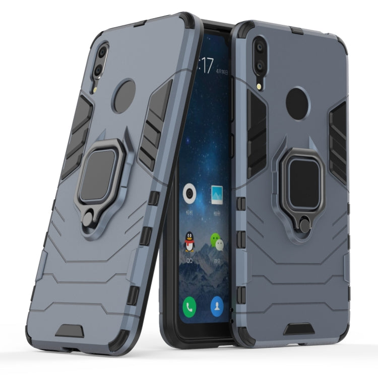 Shockproof PC + TPU Case with Magnetic Ring Holder for Huawei Y7 (2019)