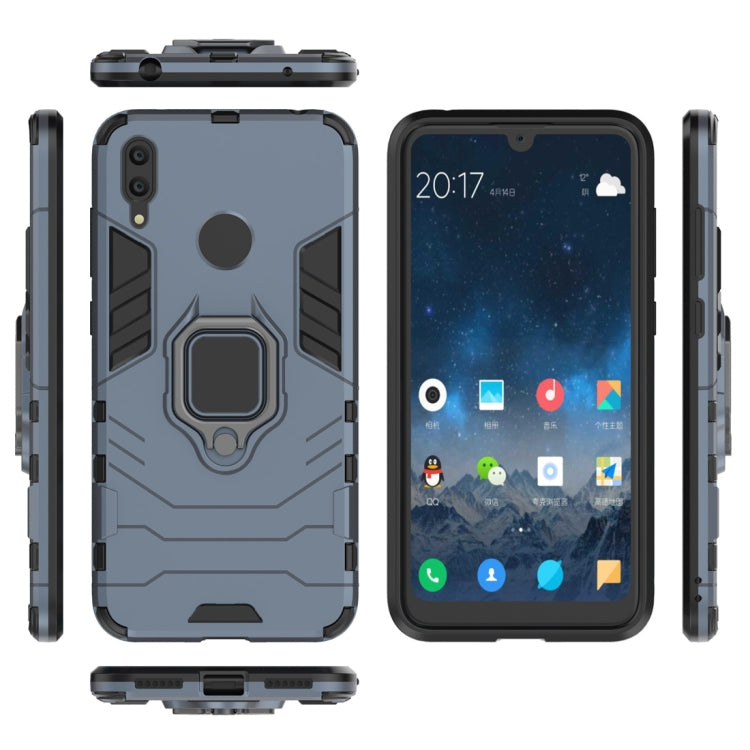 Shockproof PC + TPU Case with Magnetic Ring Holder for Huawei Y7 (2019)