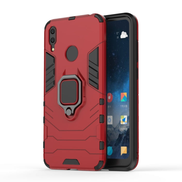 Shockproof PC + TPU Case with Magnetic Ring Holder for Huawei Y7 (2019)