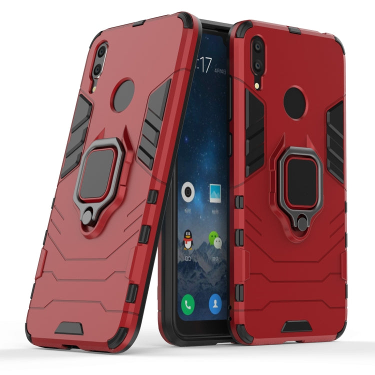 Shockproof PC + TPU Case with Magnetic Ring Holder for Huawei Y7 (2019)