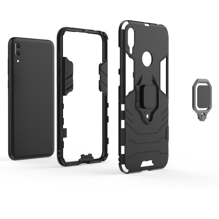 Shockproof PC + TPU Case with Magnetic Ring Holder for Huawei Y7 (2019)