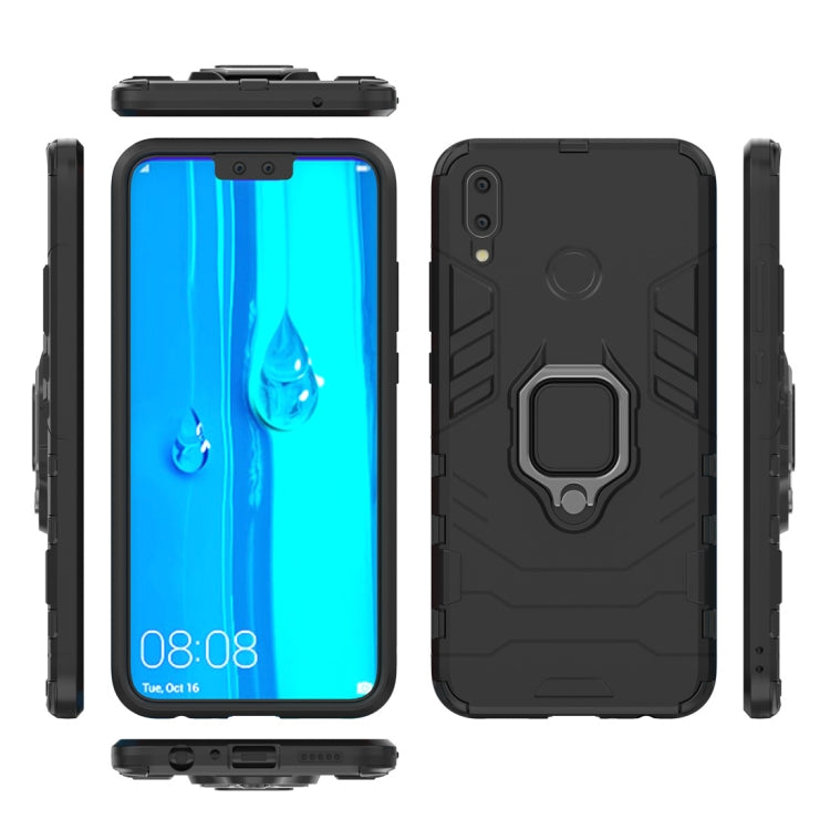Shockproof PC + TPU Case with Magnetic Ring Holder for Huawei Y9 (2019) / Enjoy 9 Plus