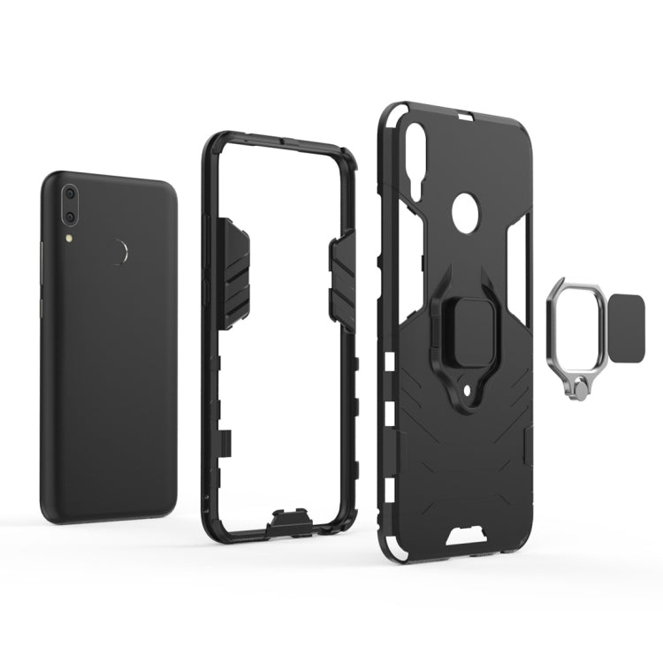 Shockproof PC + TPU Case with Magnetic Ring Holder for Huawei Y9 (2019) / Enjoy 9 Plus