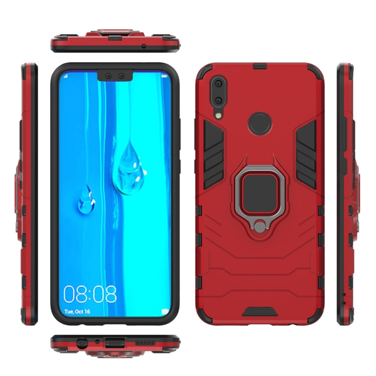 Shockproof PC + TPU Case with Magnetic Ring Holder for Huawei Y9 (2019) / Enjoy 9 Plus