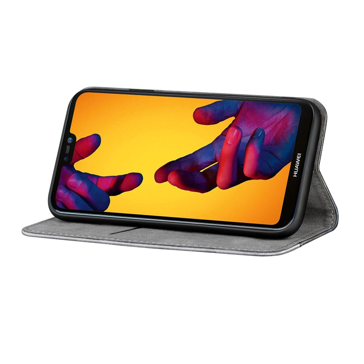 Business Solid Color Stitching Horizontal Flip Leather Case for Huawei P20 Lite, with Holder & Card Slots & Wallet & Lanyard