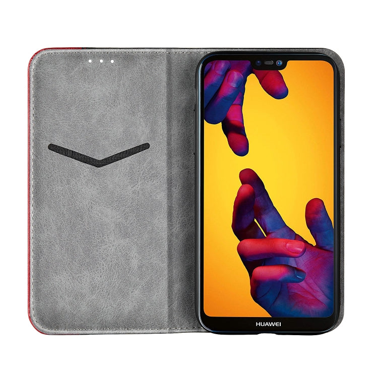 Business Solid Color Stitching Horizontal Flip Leather Case for Huawei P20 Lite, with Holder & Card Slots & Wallet & Lanyard