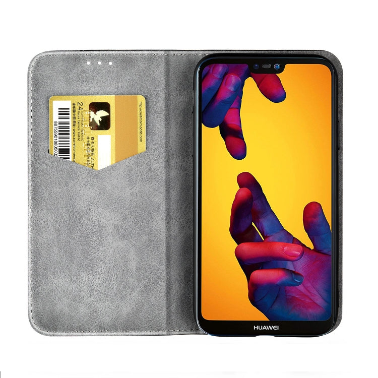 Business Solid Color Stitching Horizontal Flip Leather Case for Huawei P20 Lite, with Holder & Card Slots & Wallet & Lanyard